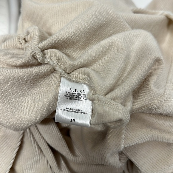 ALC Joss Top Blouse Mock Neck Long Sleeve Velvet Velour Ivory Cream Size 10 - Picture 8 of 10